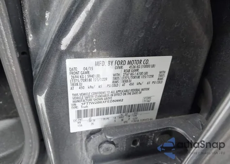 2015 Ford F-250 Xlt from USA, damaged, VIN 1FT7W2B6XFED50662